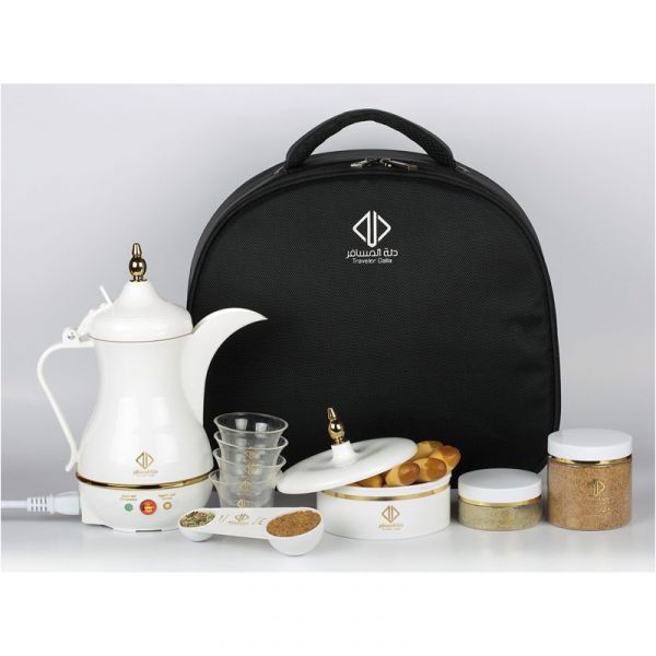 ARABIC DALLA coffee kettle 850W, 0.4 liter, essential for travel and trips, digital, White - JLR-170E