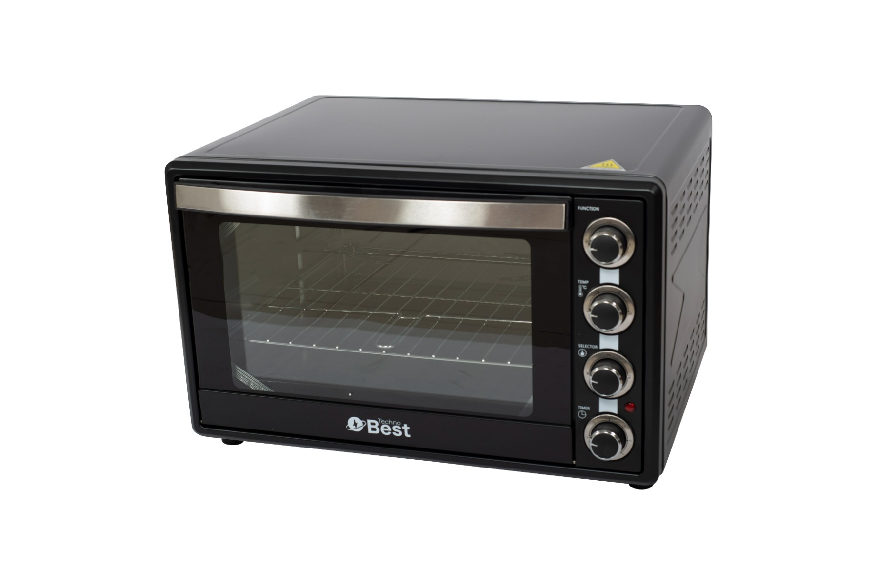 Techno BEST ELECTRIC OVEN With Fan, 60L, DOUBLE GLASS DOOR Black colour housing and stainless steel door handle - BEO-060P